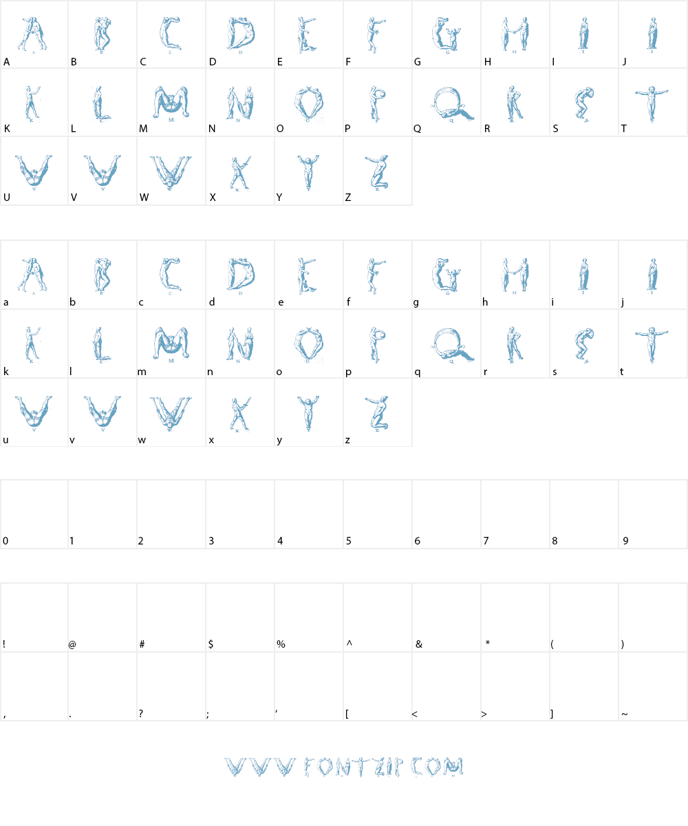 Human letters Font Character